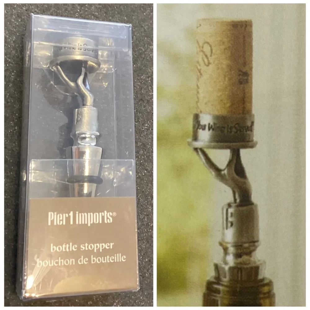 🚨Sale🚨 NWT Pier 1 Silver Bottle Wine Stopper